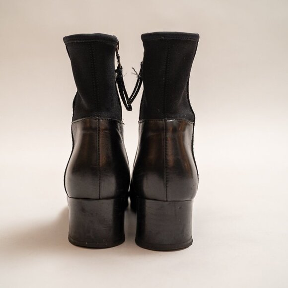 Vintage Prada Leather and Nylon Zip Up Ankle Boots - Picture 4 of 11